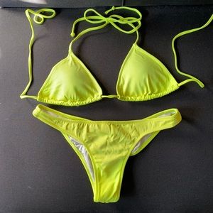 Neon Yellow Victoria Secret String Bikini